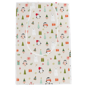 Cute Christmas Symbols Medium Gift Bag