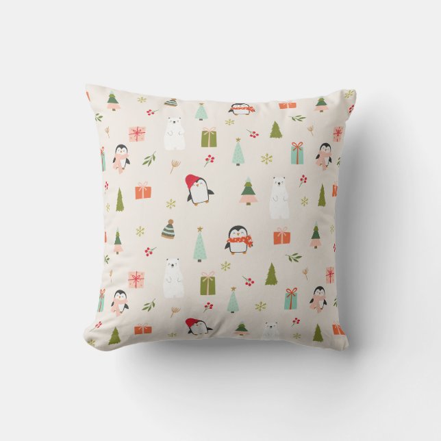 Cute Christmas Symbols  Throw Pillow (Front)