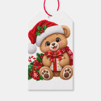 Cute Christmas Teddy Bear Gift Tags