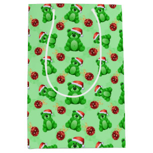 Cute Christmas Teddy Bears Medium Gift Bag