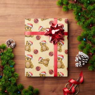 Cute Christmas Teddy Bears Wrapping Paper