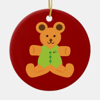 Cute Christmas Teddybear Ceramic Ornament