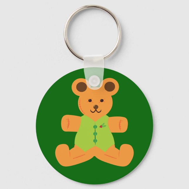 Cute Christmas Teddybear Keychain (Front)