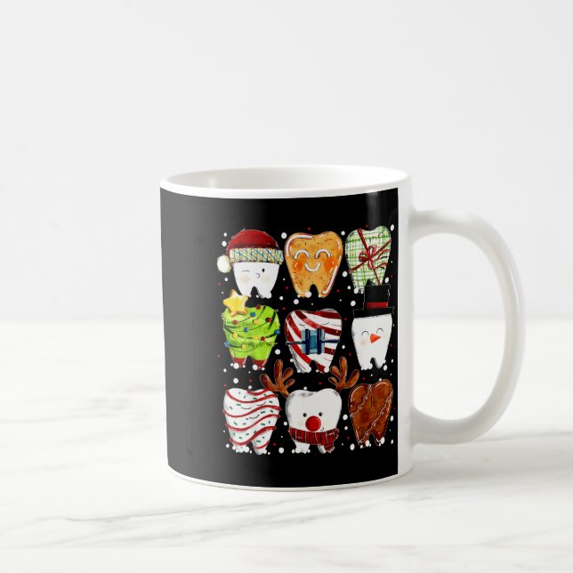 Cute Christmas Teeth Funny Christmas Dentist Denta Coffee Mug (Right)