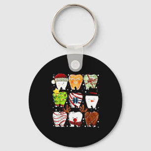 Cute Christmas Teeth Funny Christmas Dentist Denta Keychain