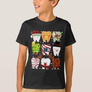 Cute Christmas Teeth Funny Christmas Dentist Denta T-Shirt