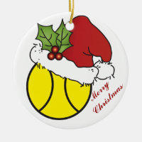 Cute Christmas Tennis Design Ceramic Ornament