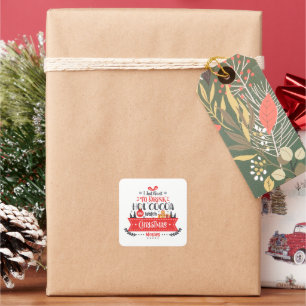 Cute Christmas Theme Typography Square Sticker
