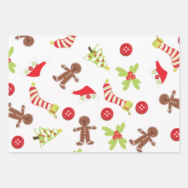 Cute Christmas theme Wrapping Paper Sheets (Front)