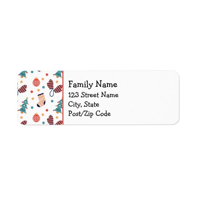 Cute Christmas Themed Personalized Label (Front)