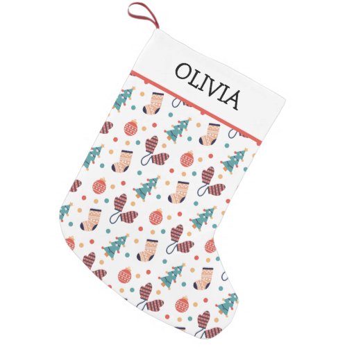 Cute Christmas Themed Personalized Small Christmas Stocking