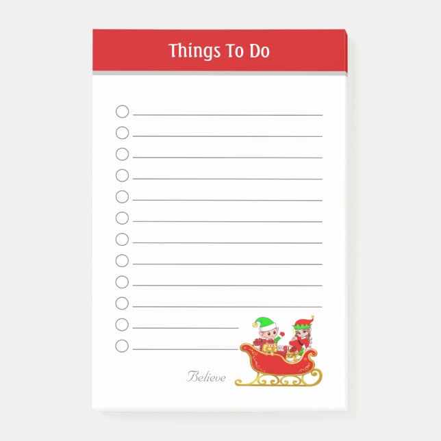 Cute Christmas Things To Do Notes (Front)