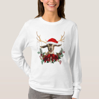Cute Christmas Toggenburg Reindeer Goat T-Shirt