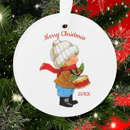 Cute Christmas Tot Drummer Boy  Acrylic Ornament