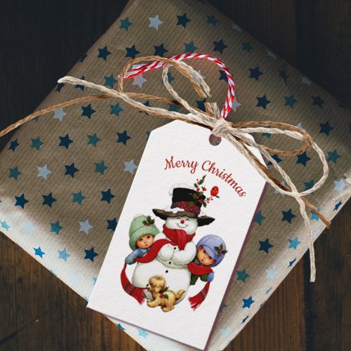 Cute Christmas Tots with Snowman Gift Tag