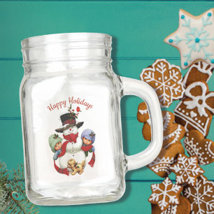 Cute Christmas Tots with Snowman Mason Jar