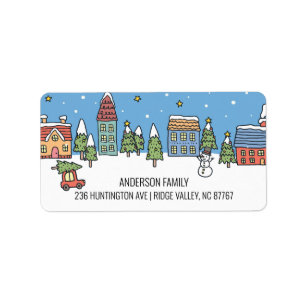 Cute Christmas Town Address Label