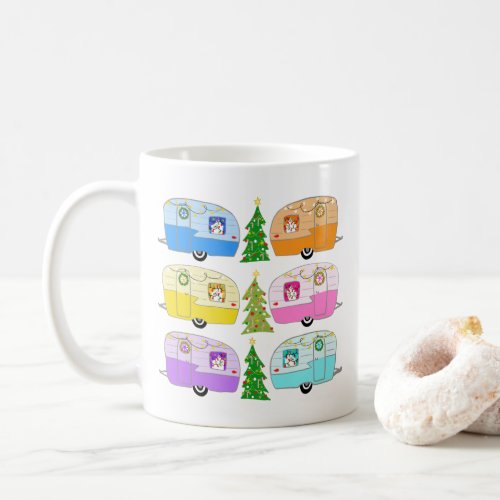 Cute Christmas Trailers Campers Vintage RV Coffee Mug