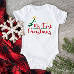 Cute Christmas Tree 1st Christmas Outfit for Newbo Baby Bodysuit