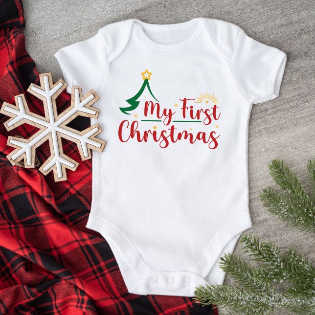 Cute Christmas Tree 1st Christmas Outfit for Newbo Baby Bodysuit (Creator Uploaded)
