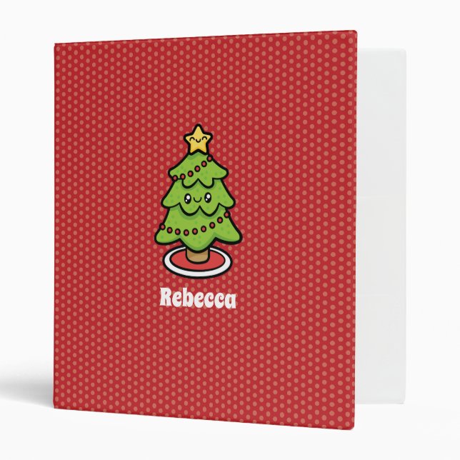 Cute Christmas Tree  3 Ring Binder (Front/Inside)