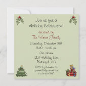 Cute Christmas Tree and Gifts Holiday Party Invitation (Back)
