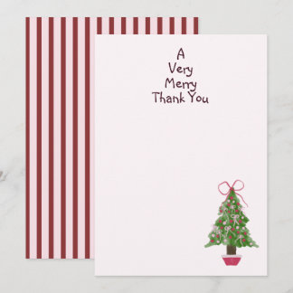 Cute Christmas Tree Bow Winter Baby Shower Thank You Card