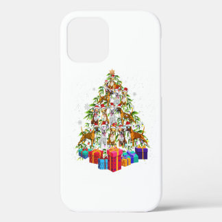 Cute Christmas Tree Boxer Dog Family Xmas Gift iPhone 12 Case