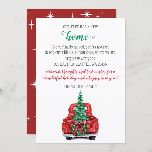 Cute Christmas Tree Car Weve Moved Holiday Cards