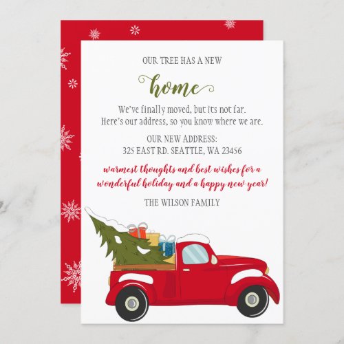 Cute Christmas Tree Car Weve Moved Holiday Cards