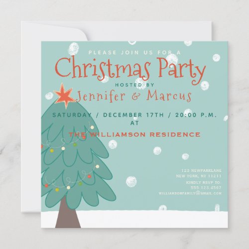 Cute Christmas Tree  Christmas Party Invitation