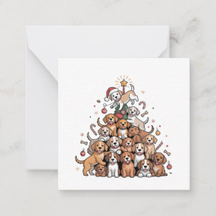Cute Christmas Tree Dog Xmas Tree Puppy Note Card