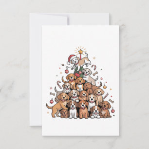 Cute Christmas Tree Dog Xmas Tree Puppy Note Card