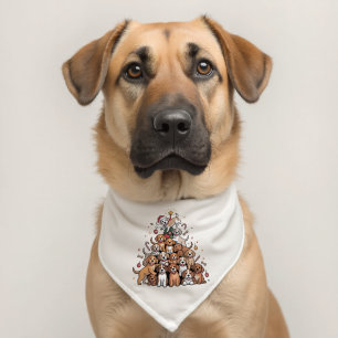 Cute Christmas Tree Dog Xmas Tree Puppy   Pet Bandana Collar