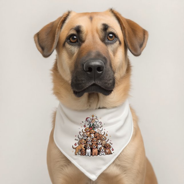 Cute Christmas Tree Dog Xmas Tree Puppy   Pet Bandana Collar (Dog 2)