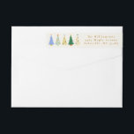 Cute Christmas Tree Green Family Return Address Wrap Around Label<br><div class="desc">Cute Christmas Tree Red Green Family Return Address Wrap Around Label</div>