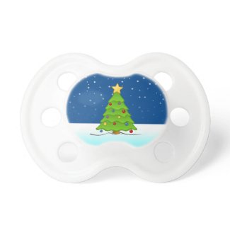 Cute Christmas Tree in Snow Baby Pacifiers
