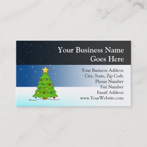 Customizable Cute Christmas Tree in Snow Business Cards