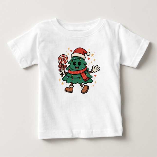 Cute Christmas Tree Kids T-Shirt / Festive Holiday (Front)