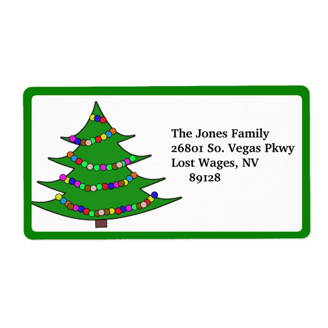 Cute Christmas Tree Label (Front)