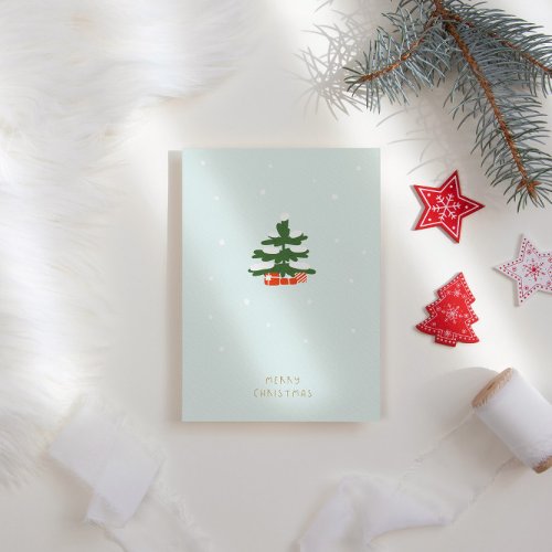 Cute Christmas Tree  Minimalist Modern  Holiday Card