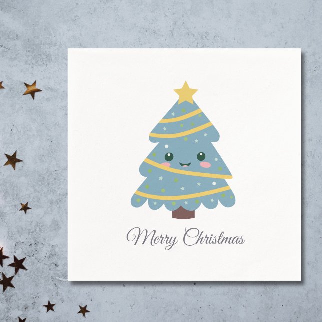 Cute Christmas Tree Paper Napkin (Cute Christmas Tree Paper Napkin)