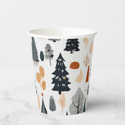 Cute Christmas Tree Pattern Festive Party  Paper Cups