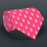 Cute Christmas tree pattern pastel and hot pink Neck Tie<br><div class="desc">Modern and minimalist Christmas pattern.</div>