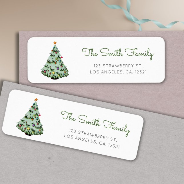 Cute Christmas Tree Return Address Label (Creator Uploaded)