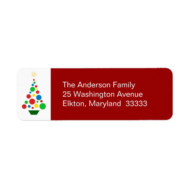 Cute Christmas Tree - Return Address Labels (Front)