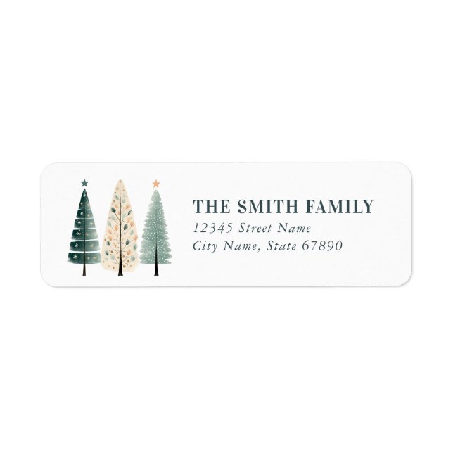 Cute Christmas Tree Return Address Labels (Front)