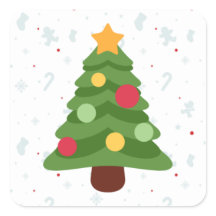Cute Christmas Tree Square Sticker