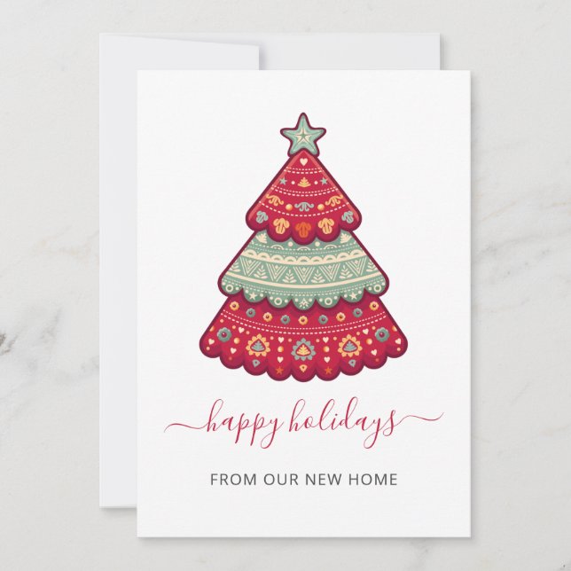 Cute Christmas Tree We've Moved Holiday Cards (Front)