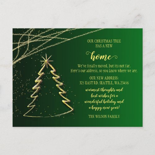 Cute Christmas Tree Weve Moved Holiday Moving Postcard